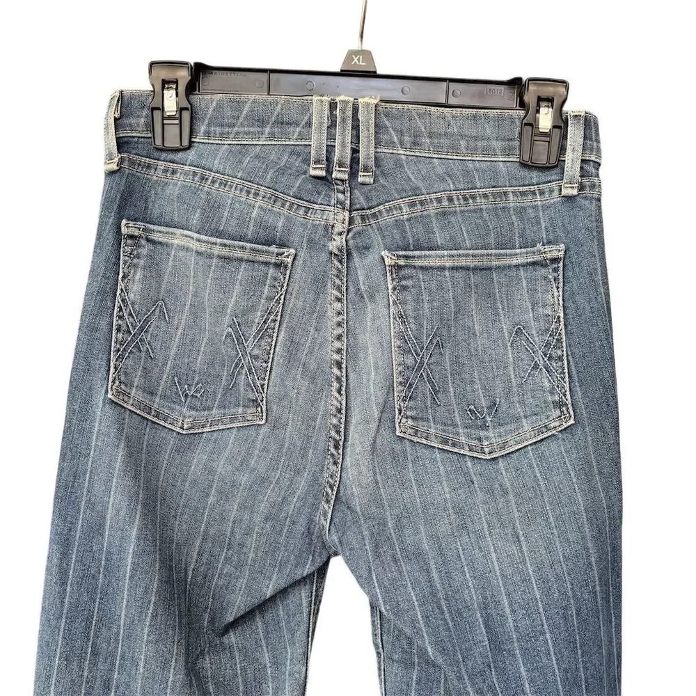 McGuire Women's Striped Skinny Jeans Blue Size 27‎ Medium Wash